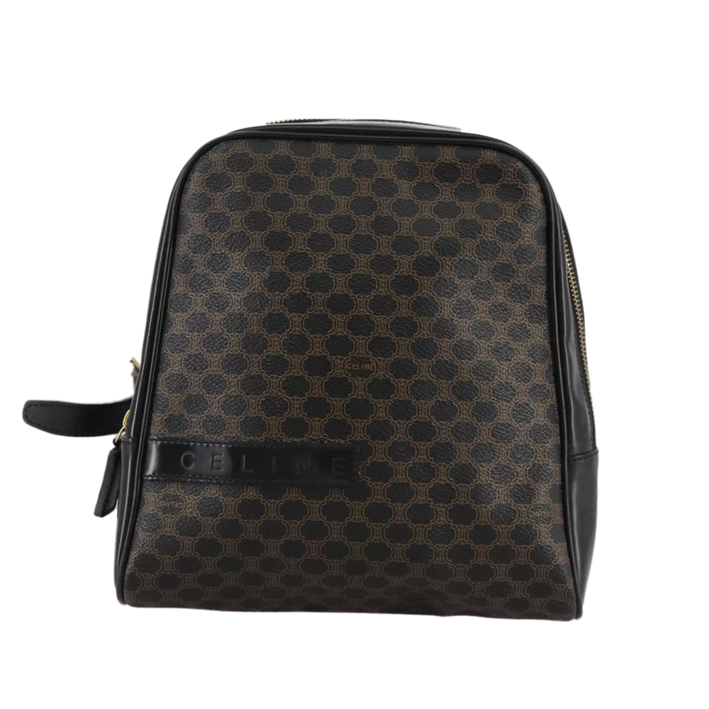 CELINE Macadam Canvas Backpack PVC Leather Black Silver Auth 105774 - Picture 13 of 16